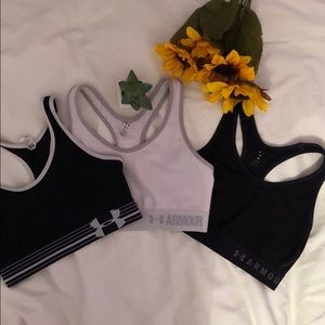 Lot of 3 Under Armour Sports Bras Sz Small